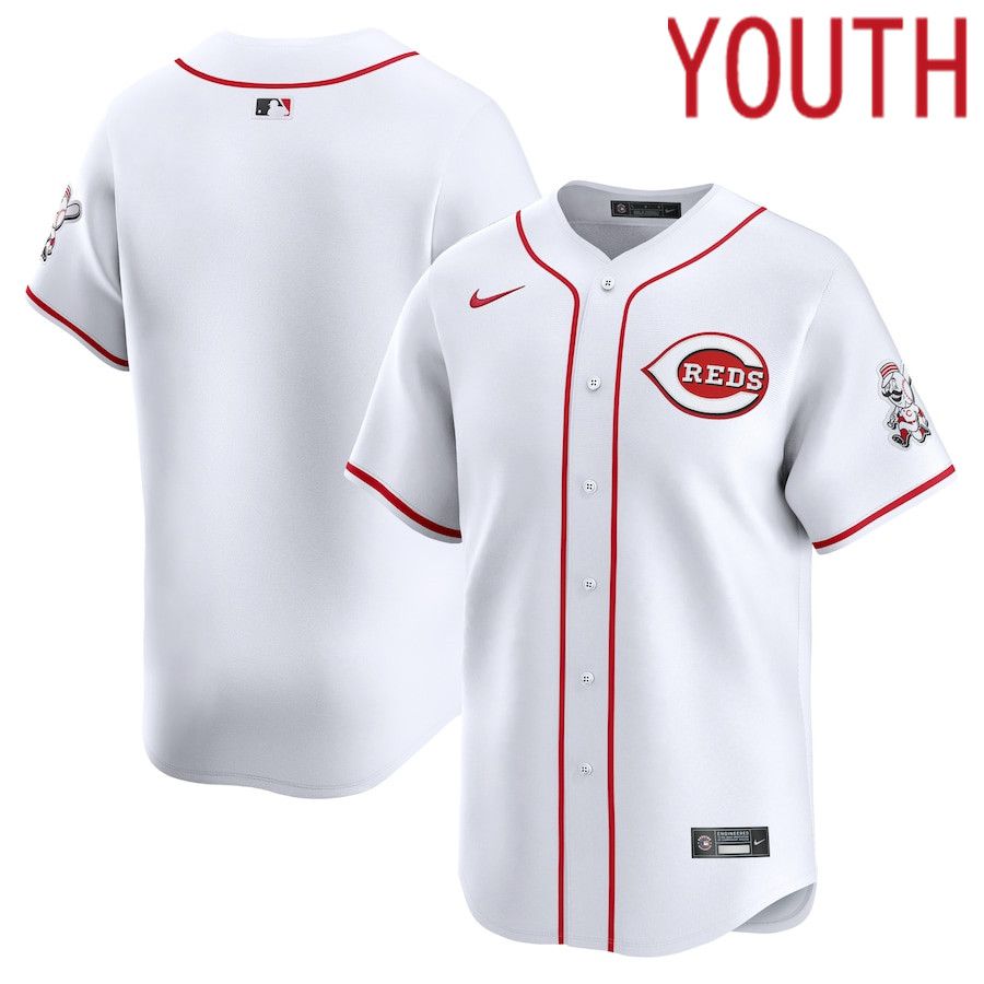 Youth Cincinnati Reds Blank Nike White Home Limited MLB Jersey->youth mlb jersey->Youth Jersey